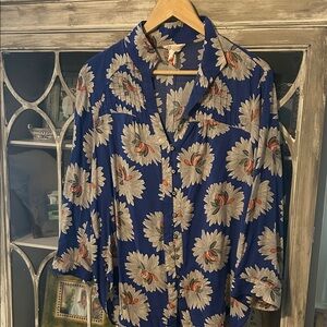 Floral Button-Up Blouse by Anthropologie